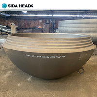 Têtes de réservoir hémisphériques haute pression 1000mm extrémité bombée demi-sphère acier inoxydable fonte malléable forgeage 14mm soudure de taille de tuyau
