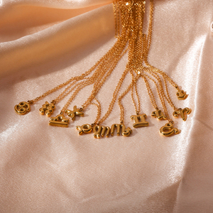 Collana con ciondolo 12 stelle zodiacale con ciondolo in acciaio inossidabile 12 in acciaio inossidabile - Product Image 3