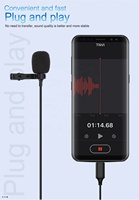 Micrófono Lavalier tipo C de 3,5mm, micrófono de grabación con Clip de solapa para cámara de teléfono Android, grabación en vivo