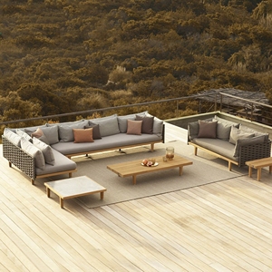 adecuados de polietileno de patio al aire libre vientos salón sofá con una larga <span class=keywords><strong>mesa</strong></span> de mimbre/muebles de mimbre conjuntos - Product Image 1