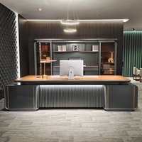 Meja Eksekutif MDF Modern Berkualitas Tinggi Mewah Ergonomis Furnitur Kantor Kayu Tahan Lama Ramah Lingkungan Mudah Dirakit Villa