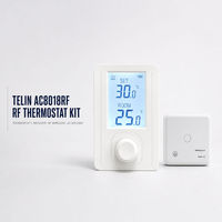Kit de thermostat de chauffage sans fil RF TELIN AC8018RF, cadran rotatif, programmable 5/2 et 7 jours, AC 220-230V 10A pour chaudière à gaz