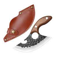 Mini couteau à fromage incurvé professionnel en acier inoxydable couteau de poche à viande couperet anneau Portable russe couteau à désosser Viking