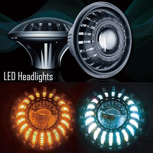 DOT <span class=keywords><strong>E</strong></span> Mark Phê Duyệt Amber Bật Tín Hiệu Halo Lights Cao Và Thấp Chùm 7 Inch Xe Máy <span class=keywords><strong>Led</strong></span> Đèn Pha Với DRL Cho Jeep - Product Image 5