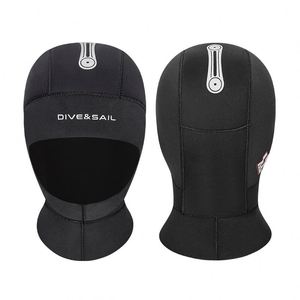 Bonnet de plongée en néoprène CR extensible de 5 mm pour l'hiver, couvrant tout le visage, chaud, pour les sports nautiques, la natation, la plongée - Product Image 1