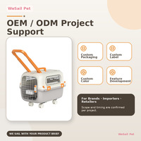 OEM ODM - Sac de transport pour animaux de compagnie en PP rigide avec roulettes, poignée télescopique, ventilation sur quatre côtés, portes métalliques et roues pivotantes avec freins