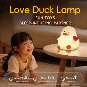 Lampe de décoration d'intérieur mignonne en silicone souple en forme de canard « Je t'aime », portable, rechargeable, LED tactile pour les fêtes d'enfants - Product Image 1