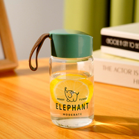 Gobelet à eau portable mini de 230 ml en verre borosilicate de haute qualité avec cordon, gobelet à boire anti-fuite à simple paroi