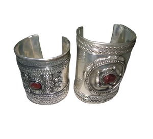 High Quality Handcrafted Brass Silver Plated Vintage Fashion Cuff <b>Bangles</b> Women's Jewelry Party Gift From India - Product Image 1
