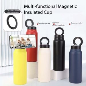 Bottiglia d'Acqua in Acciaio Inox con Isolamento Sottovuoto da 24 oz, Bocca Larga, Logo Personalizzato OEM, Supporto Magnetico per Telefono, 12-24 Ore - Product Image 4