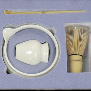 Personalizado Bege Japão Grés Chawan Matcha Chá Tigela De Cerâmica Conjunto com Bic Handmade Japonês Katakuchi Matcha Copos De Cerâmica - Product Image 4