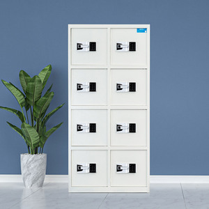 An ninh Tủ thép trắng dữ liệu Locker 8 Cửa Khóa điện tử an toàn bí mật Chính Phủ tài liệu lưu trữ Tủ hồ sơ - Product Image 1