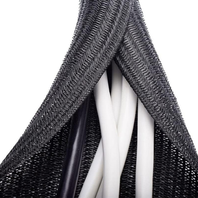 Factory Sale 25mm Diameter Expandable Braided Cable Sleeve PET Sheathing Braided Mesh Sleeve Cable Sleeves Product Category