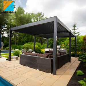Pergola bioclimatique en aluminium, <span class=keywords><strong>toit</strong></span> à lames motorisées, serre extérieure, systèmes de pergola imperméables pour toute l'année - Product Image 5