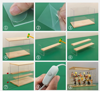 Option de taille personnalisée pour boîte de présentation en acrylique transparent anti-poussière avec éclairage LED