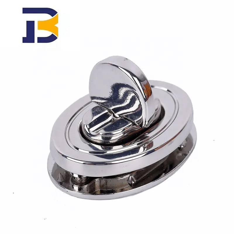 Custom Logo High Quality Hardware Accessories Alloy Metal Bag Clasp Press Turn Twist Lock For Handbag