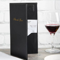 Couvertures de menu de restaurant en cuir PU de qualité supérieure personnalisées 5.5 "X 11"