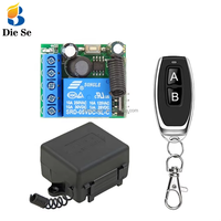 Interrupteur télécommandé RF 433 MHz, récepteur relais 1 canal, émetteur 2 boutons, DC 12V/24V/30V, code d'apprentissage pour porte de garage, mini