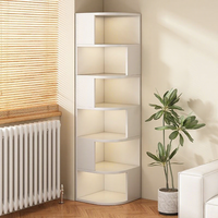 Armoire d'angle moderne en bois avec étagère triangulaire et casier simple pour chambre et salon - Grande capacité, rangement gain de place
