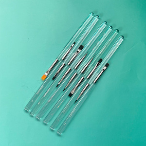 Ensemble de pinceaux à ongles avec manche en acrylique, pinceau liner pour nail art, pinceau à tête ronde pour peinture au gel UV, outil de manucure pour salon, outil de design d'ongles - Product Image 5