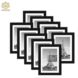 Winfeier A4 A3 Poster Frame For 6x8 Pictures Black Wood Picture Frames