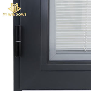 Pintu Prancis Aluminium Berayun Terbuka Eksterior Hitam Logam Panel Pintu Prancis dengan Tirai Pintu Eksterior - Product Image 5
