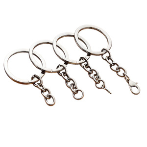 Llavero metálico redondo de 30 mm, cadena de aleación de zinc, cierre de mosquetón, anillo de llavero de un solo lazo para llaves y accesorios - Product Image 1