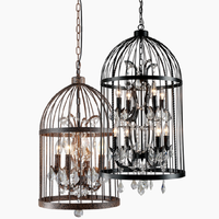 Lustre en forme de cage à oiseaux de haute qualité, en gros, personnalisé, pas cher, Chine