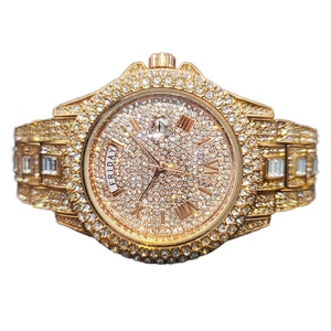 Relojes de Lujo Únicos para Hombre con Diamantes, Esferas Personalizadas, Relojes de Pulsera de Cuarzo con Zirconia, Relojes Redondos con Números Árabes - Product Image 1