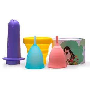 친환경 재사용 코파스 생리 실리콘 여성 기간 생리 컵