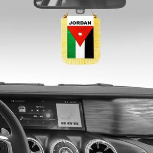 Expédition rapide Nouveau drapeau miniature <span class=keywords><strong>Jordan</strong></span> à suspendre à la fenêtre de la voiture, petit drapeau pour la décoration du rétroviseur - Product Image 2