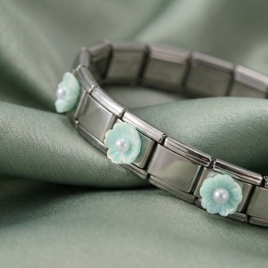 Wholesale Italian Charm Bracelets Cute Flower Charms Bracelet Fashion 9mm Stainless Steel Bracelet DIY <b>Jewelry</b> Making Gifts - Product Image 3