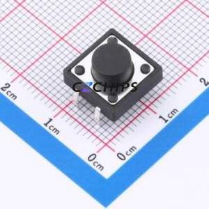 TC-1212DR-6.5H-250 Tactile Switch Through hole Component (THT),12x12mm Switch 12mm 12mm 6.5mm - Product Image 1