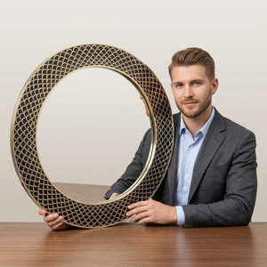 Modern Intricate Bone Inlaid Wall <b>Mirror</b> with Resin Finish Wooden Frame and Craft MDF Mounting for Timeless Interior Decor - Product Image 1