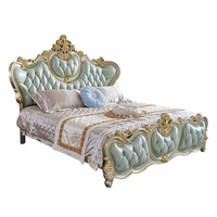 Ensembles de Chambres à Coucher de Luxe Européens, Cadre en Bois Massif, Écologiques, Durables, Nouveau Design, Lit en Cuir Capitonnée, Chambre à Coucher Haut de Gamme