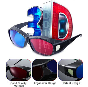 LEDプロジェクター映画ゲームDVDパースペクティブ用ブラックフレームレッドブルーシアンアナグリフ格安3Dメガネの表示 - Product Image 2