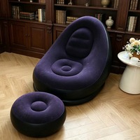 Nouveau fauteuil gonflable en plastique moderne et minimaliste, chaise longue d'extérieur/d'intérieur, canapé floqué monoplace, tabouret pliable, banc en forme de globe