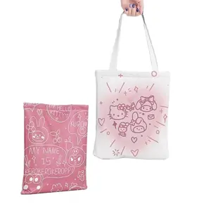 KT Family anime ins small fresh Sanrio Canvas Bag Female One shoulder simple student class bag tote