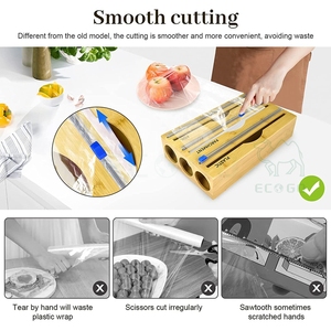 Dispensador de película de mantenimiento fresco 3 en 1 Dispensador de envoltura Cortador Corte suave Respetuoso con el medio ambiente - Product Image 3