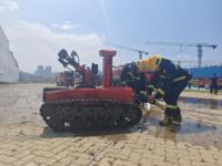 Robot de lutte contre l'incendie intelligent SHANDONG GUOXING, commandé à distance, anti-explosion, canon à eau 80L/s, RXR-MC80BD, portée 1000M