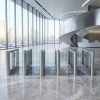 Torniquete Automático con Barrera Abatible, Control de Acceso por Tarjeta RFID, Puerta de Seguridad para Peatones, para Entrada de Oficinas, Vestíbulos y Tiendas