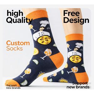 Calcetines Divertidos con Diseño de Gorro de Chef y Batidor, Tema de <span class=keywords><strong>Cocina</strong></span>, Jacquard, para Expertos Culinarios Profesionales - Product Image 1
