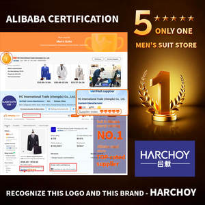 Trajes de <span class=keywords><strong>Invitada</strong></span> de Boda Personalizables de Fábrica HARCHOY - Elegante Conjunto de Blazer de Lana 100% de Un Solo Pecho, Impermeable y Transpirable - Product Image 3