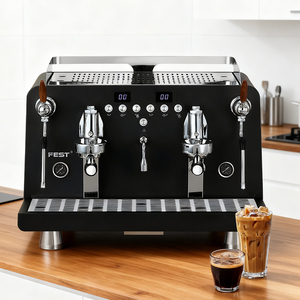 Cafetera Espresso Profesional Industrial, Automática, de Acero Inoxidable, de Doble Cabezal, Semiautomática - Product Image 1