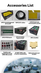 Kit de Bateria LiFePO4 <span class=keywords><strong>DIY</strong></span> 48V 16S 280Ah 304Ah 314Ah com BMS JK, Caixa de Montagem em <span class=keywords><strong>Rack</strong></span> para Armazenamento Solar - Estoque na UE - Product Image 5