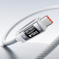 Cable de Datos USB-C Toocki Stable de 240W PD 3.1 con Pantalla OLED, Transmisión de 480Mbps, Aleación de Aluminio Trenzada para iPhone 17, Hogar y Oficina