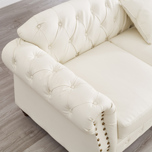 Ensemble de canapés sectionnels Chesterfield classiques, design contemporain haut de gamme pour salon, avec fonction extensible - Product Image 3