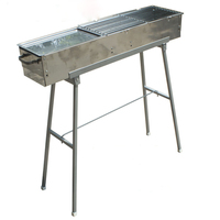 Barbecue à charbon de bois pliable en acier inoxydable