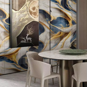 Stickers auto-adhésifs modernes 30*60cm Papier peint PVC imperméable ressemblant à du marbre pour décoration murale Décalcomanies pour le salon - Product Image 3