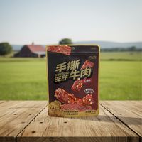 Kantong Kemasan Matte Custom Print untuk Makanan, Kantong Kemasan Berdiri, Kemasan Daging Sapi Irisan, dan Pencetakan UV